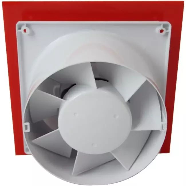 Air Roxy badkamerventilator met aansluitdiameter 125 mm - kunststof front rood