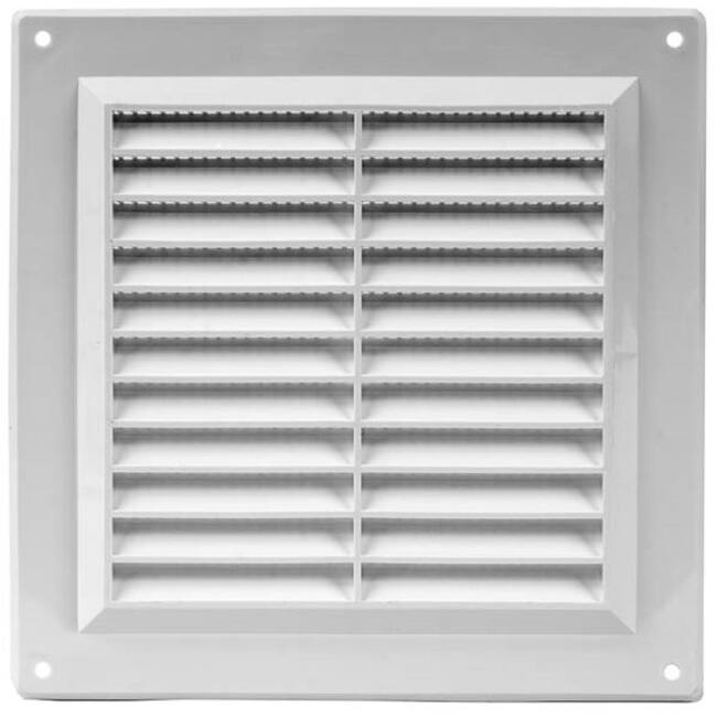 Grille de ventilation carrée grillagée 150 x 150 mm blanc - VR1550