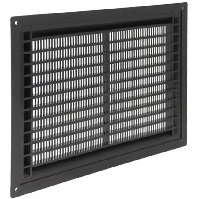 Grille de ventilation rectangulaire grillagée 250 x 170 noir - VR2517M