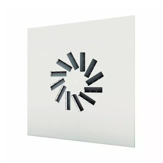 Wervelrooster 594x594 met instelbaar luchtpatroon - 12 schoepen