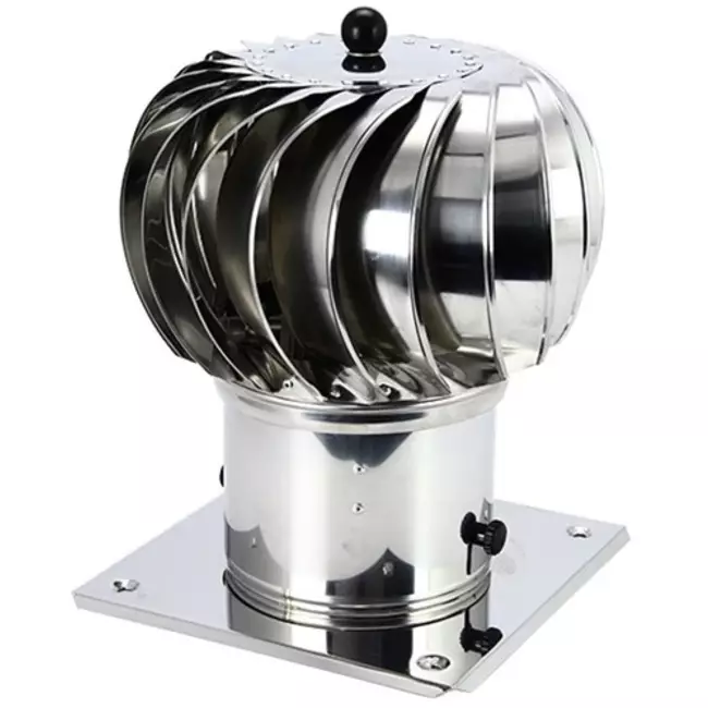 Windgedreven dakventilator Cowl 200 mm RVS inclusief plakplaat - 115m3/h