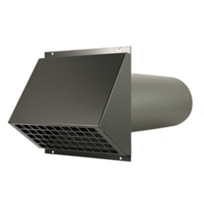 Grille de ventilation spécial façade aluminium HR récupération de chaleur Ø 125 mm Noir conduit inclus