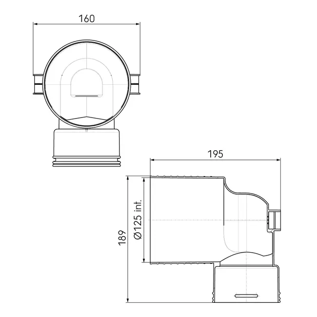 Ubbink Air Excellent 48C ventieladapter 125 1x90°