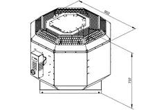 Dakventilator rookgasafvoer verticaal - DVN 500 D4 F4 30