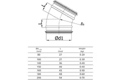 Ronde spiro bocht 30° Ø 200mm voor spirobuis