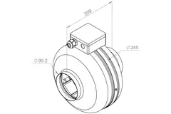 Ventilateur de gaines Ruck 260m³/h - Ø 100 mm + régulateur électronique continu 1,0 A