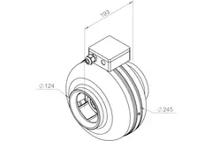 Buisventilator 125mm centrifugaal - RS 125L 20