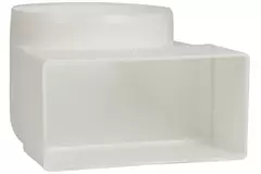 Rechthoekig kunststof verticale 90 ° bocht Ø100mm - 110x55 - KLD