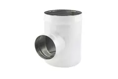 Té de Ø 100 mm - Ø 80 mm pour conduit rigide galvanisé (90°) - sur mesure RAL9010