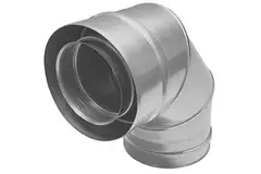 Raccord coudé 87 ° diamètre concentrique 80 - 125 mm I316L/I304 (D0,5/0,6) ( joints d'étanchéité conduit interne inclus)