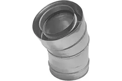 Concentrische diameter  60 - 100 mm bocht 30 gr I316L/I304 (D0,5/D0,6) (incl. afdichtingsrubbers binnenbuis)