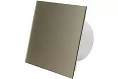 Badkamer ventilator Ø 125 mm met timer en vochtsensor - glazen front satijn goud