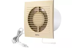 Badkamer ventilator Ø 100 mm Goud met trekkoord en stekker - EE100WPG