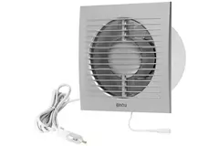 Badkamerventilator Ø 100 mm Zilver trekkoord en stekker - standaard EE100WPS
