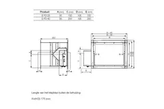 Brandklep rechthoekig handbediend - E-FD25 100x300 R