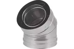 Concentrische diameter  60 - 100 mm bocht 45 gr I316L/I304 (D0,5/D0,6) (incl. afdichtingsrubbers binnenbuis)