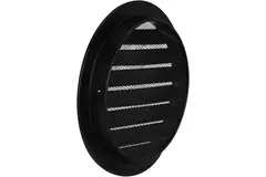 Grille d'aération extérieure ronde en aluminium - Ø 125mm - NOIR