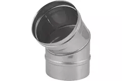 Kachelpijp Ø 180 mm RVS enkelwandige bocht 45°