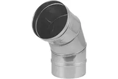 Kachelpijp Ø 150 mm RVS enkelwandige bocht 60°