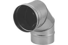 Kachelpijp Ø 150 mm RVS enkelwandige bocht 90°