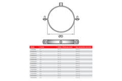 Beugel metaal 80mm zonder rubber - PCWOR80