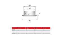 Vanne de ventilation en acier inoxydable 160mm entrée et sortie fixe avec ressorts de friction - DVI-C160