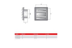 RVS gevelrooster 100mm met beweegbare lamellen hoge doorlaat - EL-SS-OP100 SS