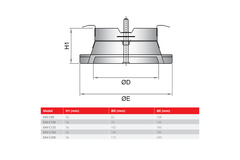 Ventilatie afvoer ventiel 80mm met metaal klemveren - EAV-C80 RAL9010