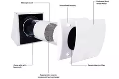 Decentrale WTW  HRU wall Ø150 met 60 m³/h - HRU-WALL-150-60-PEG