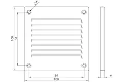Grille métal 100 x 100 mm zinc - MR1010Zn