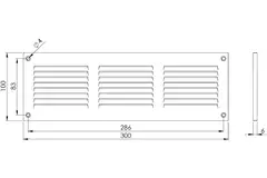 Metalen rechthoekige sleuf rooster 300x100 zink - MR3010ZN
