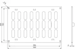 Metalen rooster verstelbaar 300x200 gegalvaniseerd - MR3020RZn