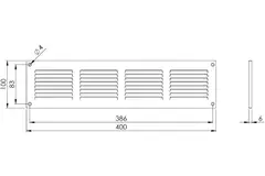 Grille métal 400 x 100 mm marron - MR4010B