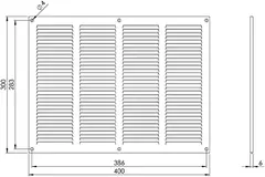 Grille métal 400 x 300 mm zinc - MR4030Zn