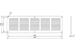 Metalen rooster 500x150mm wit - MR5015