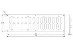 Grille métal réglable 500 x 150 mm noir - MR5015RM - RAL9005