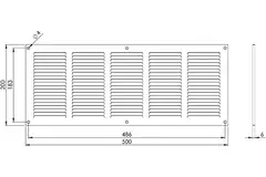 Grille métal 500 x 200 mm noir - MR5020M - RAL9005
