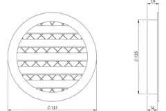 Grille aluminium Ø 125 mm blanc - MRA125W - RAL9016