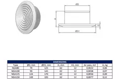 Rond ventilatierooster grill Ø125 mm antraciet - NGA125A