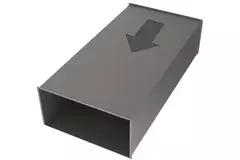 Longueur d'adaptation conduit d'air droit l=150 mm x H=100 mm L=1500