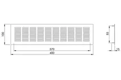 Grille de ventilation plinthe aluminium - blanc L = 400 mm x H = 100 mm - RA1040