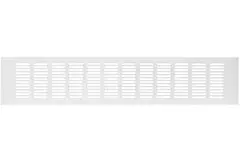 Grille de ventilation plinthe aluminium - blanc L = 500 mm x H = 100 mm - RA1050