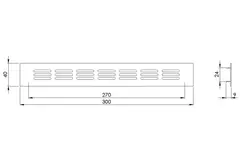 Plintrooster aluminium - goud L=300mm x H=40mm -RA430G