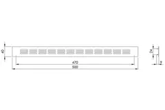 Plintrooster aluminium - zwart L=500mm x H=40mm -RA450B