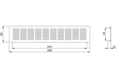 Plintrooster aluminium - goud L=400mm x H=80mm -RA840G