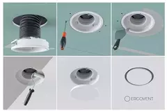 Ergovent instucbaar frameloos ventilatieventiel rond 160 mm