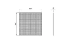 Geperforeerde plafondplaat 600 x 600 mm voor inleg in systeemplafonds - RAL9016