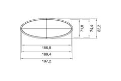 Wavin Ventiza kanaal 3 m PVC ovaal 195x80 mm S/S