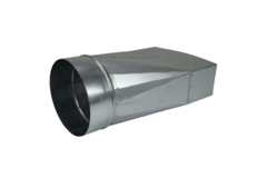 Verloopstuk 220x80 mm naar diameter 160 mm tbv instortkanaal
