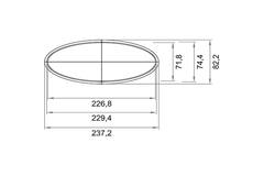 Wavin Ventiza kanaal 3 m PVC ovaal 235x80 mm S/S